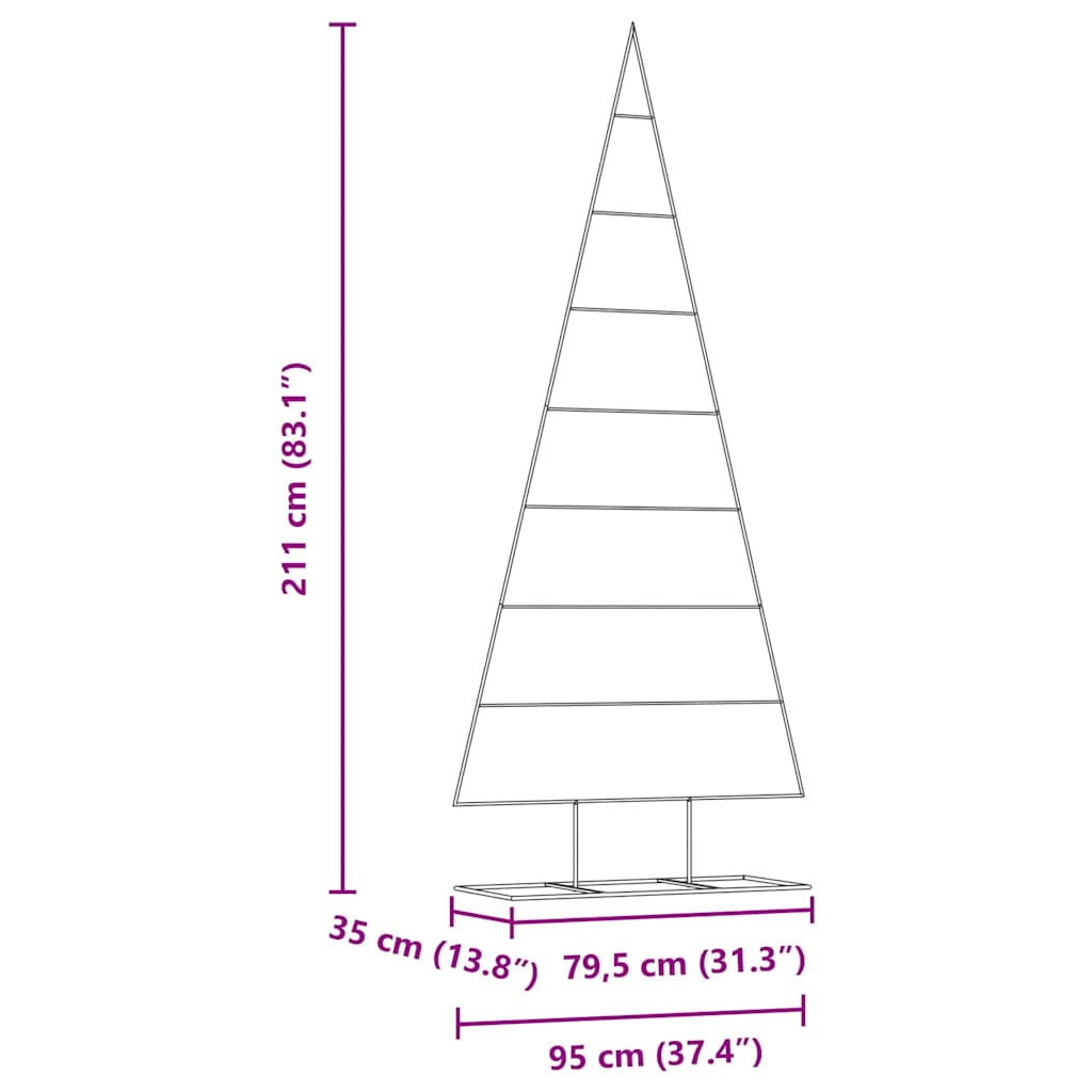 Metall Weihnachtsbaum Gold 211 cm Pulverbeschichteter Stahl