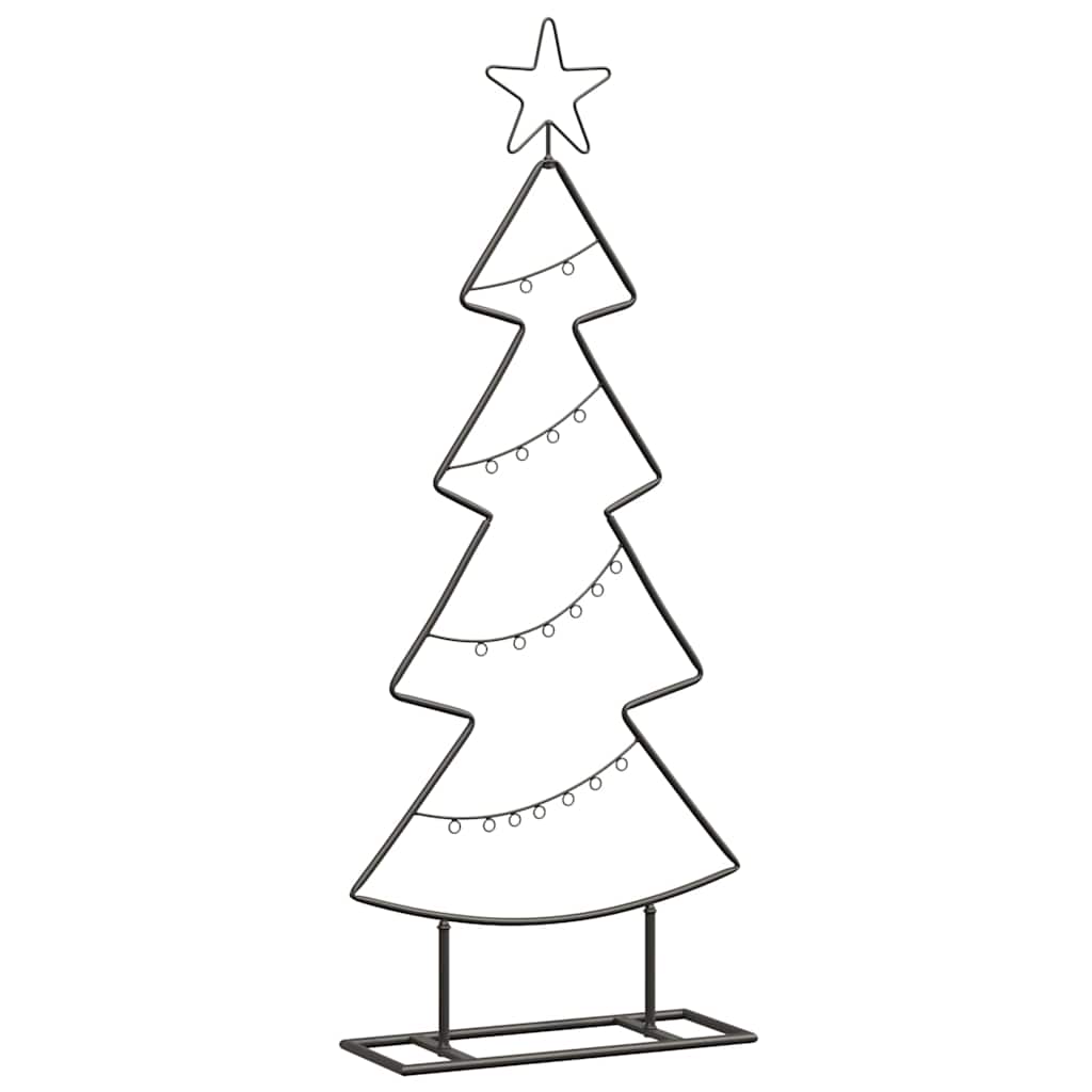 Metall Weihnachtsbaum mit Ständer Schwarz 90,5 cm Stahl