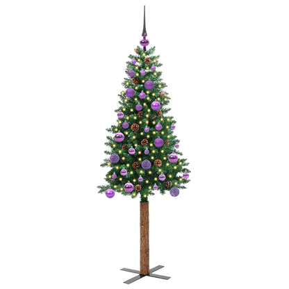 Schlanker Weihnachtsbaum mit 150 LEDs mit Ständer Grün 150 cm