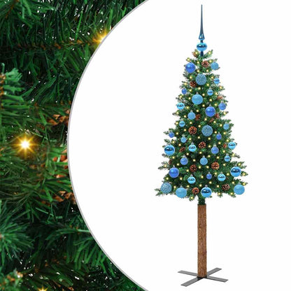 Schlanker Weihnachtsbaum mit 150 LEDs mit Ständer Grün 150 cm