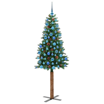 Schlanker Weihnachtsbaum mit 300 LEDs mit Ständer Grün 180 cm