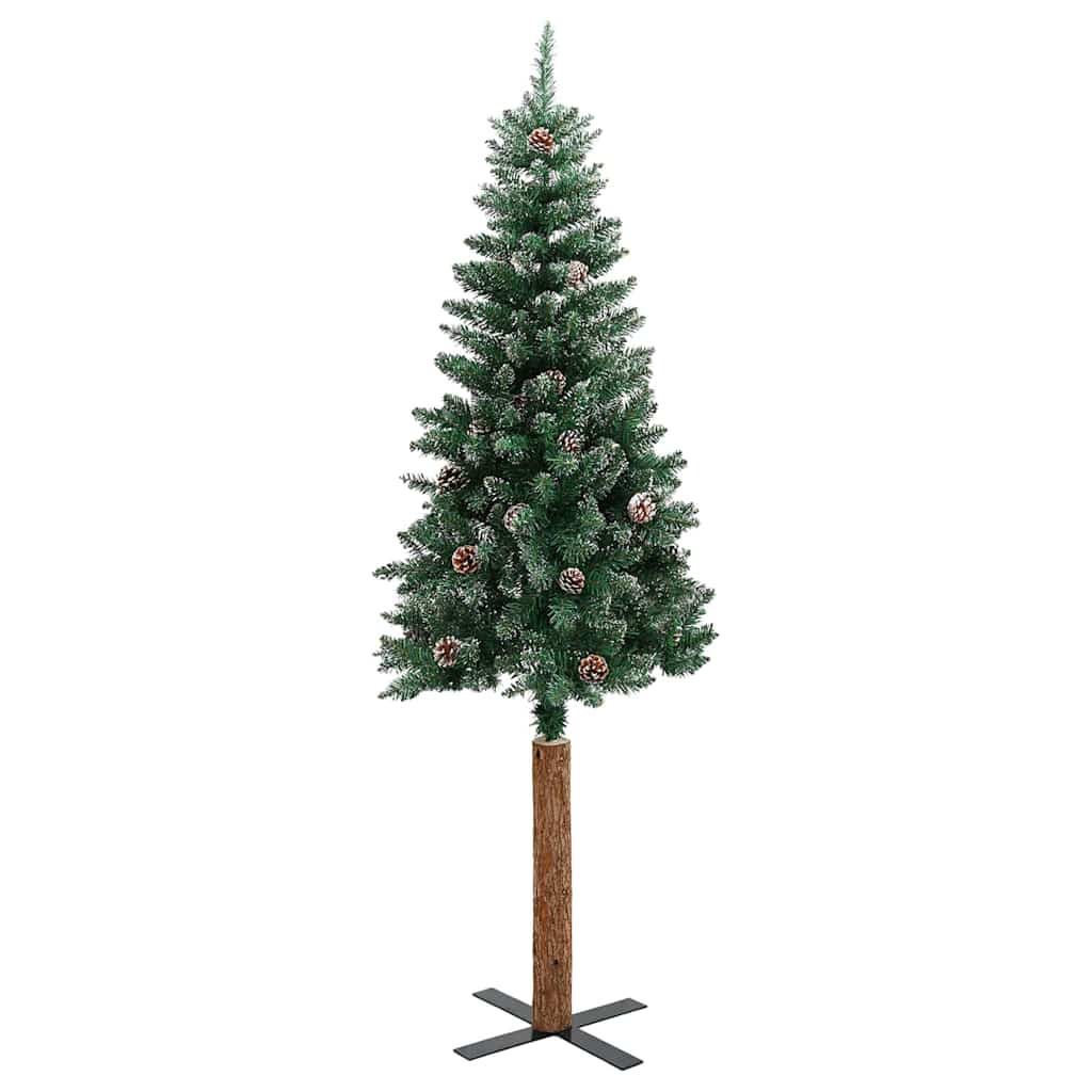 Schlanker Weihnachtsbaum mit 150 LEDs mit Ständer Grün 150 cm