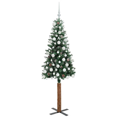 Schlanker Weihnachtsbaum mit 300 LEDs mit Ständer Grün 180 cm