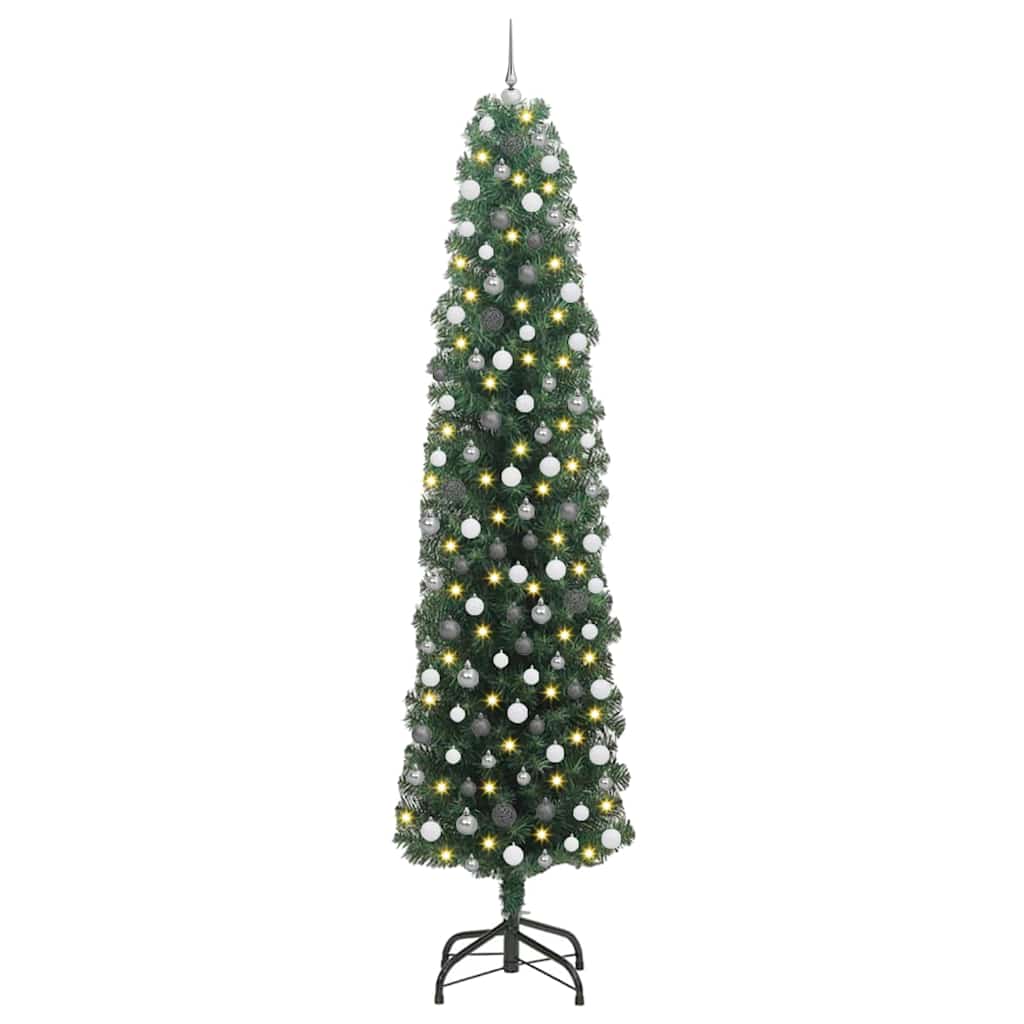 Künstlicher Weihnachtsbaum mit 300 LEDs mit Ständer Grün 240 cm