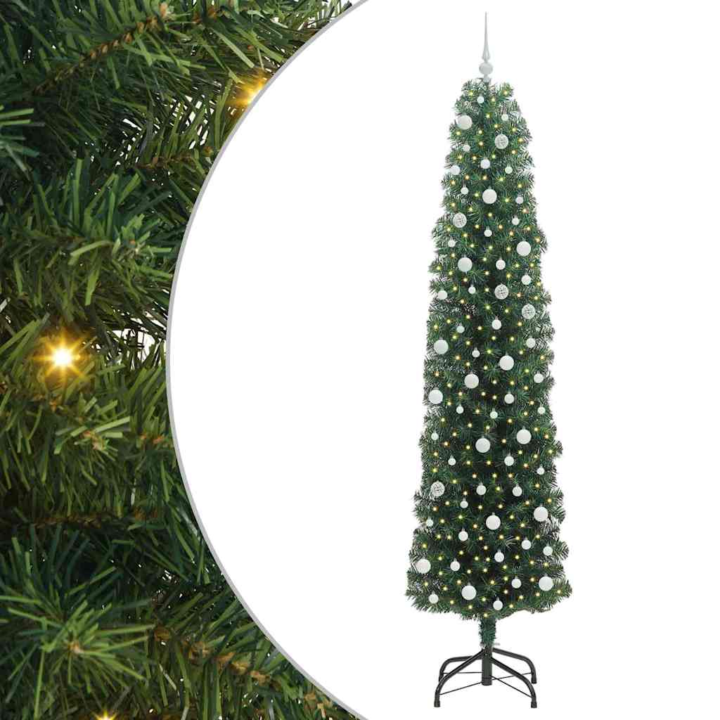 Künstlicher Weihnachtsbaum mit 300 LEDs mit Ständer Grün 240 cm