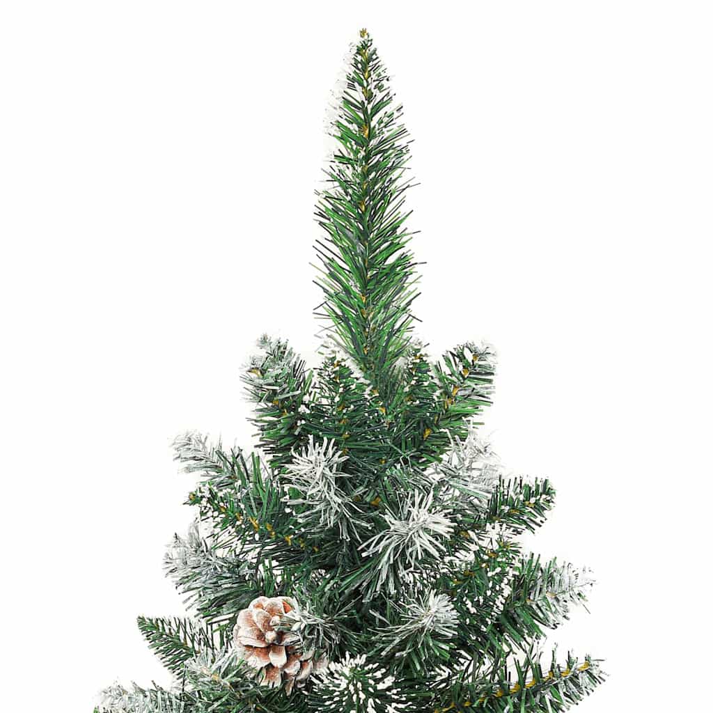 Künstlicher schlanker Weihnachtsbaum Grün und Weiß 150 cm