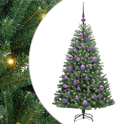 Künstlicher klappbarer Weihnachtsbaum mit 150 LEDs Grün 120 cm