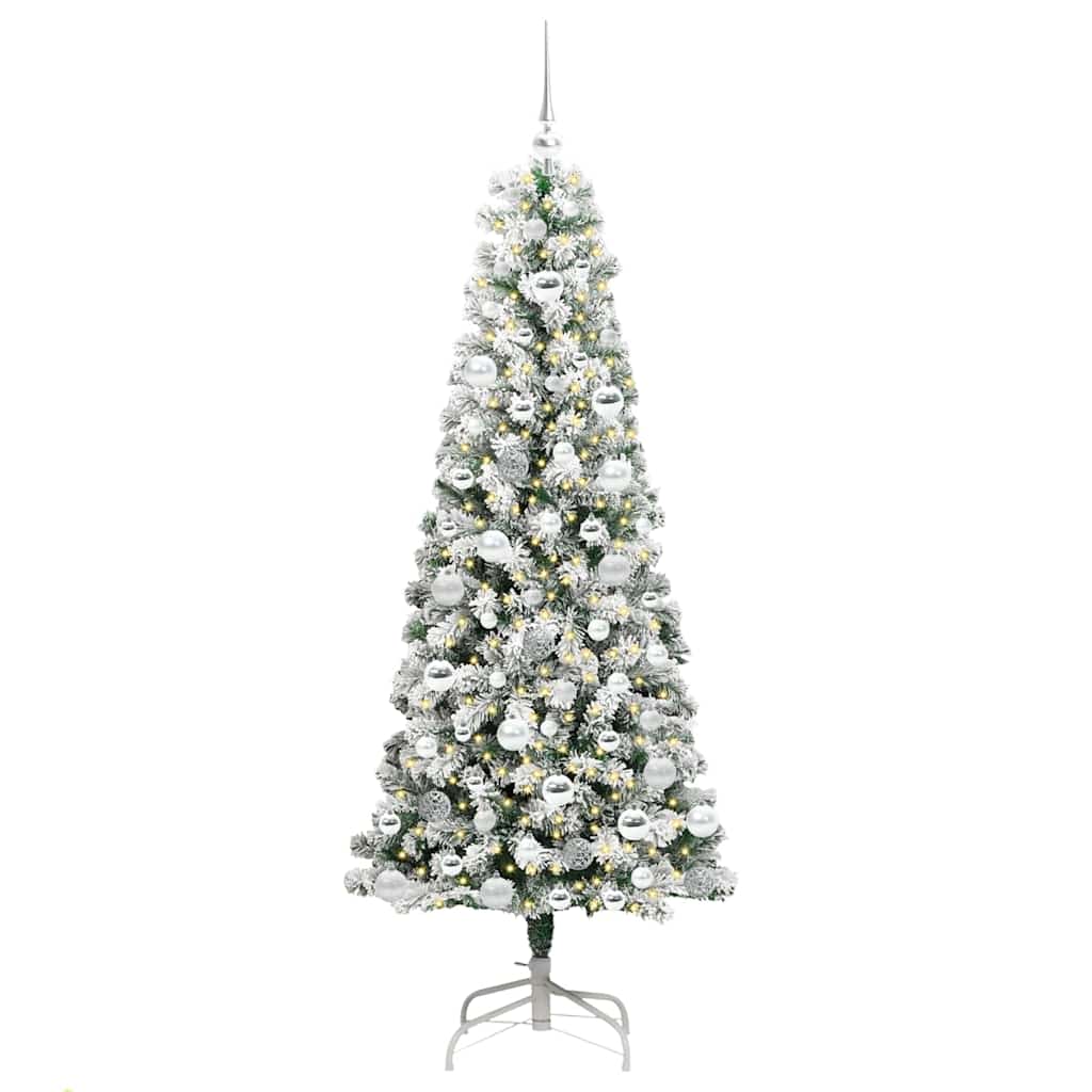 Künstlicher klappbarer Weihnachtsbaum Grün und Weiß 180 cm