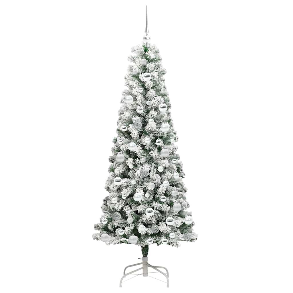 Künstlicher klappbarer Weihnachtsbaum Grün und Weiß 180 cm
