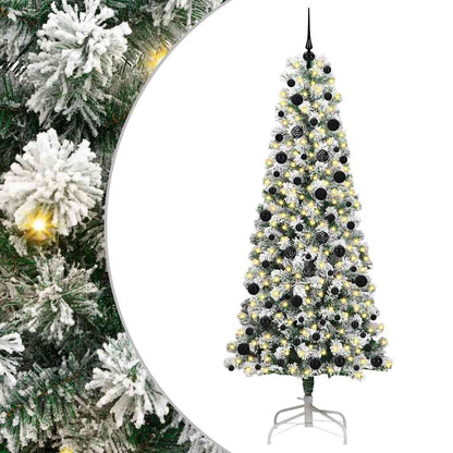 Künstlicher klappbarer Weihnachtsbaum Grün und Weiß 240 cm