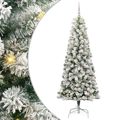 Künstlicher klappbarer Weihnachtsbaum Grün und Weiß 240 cm