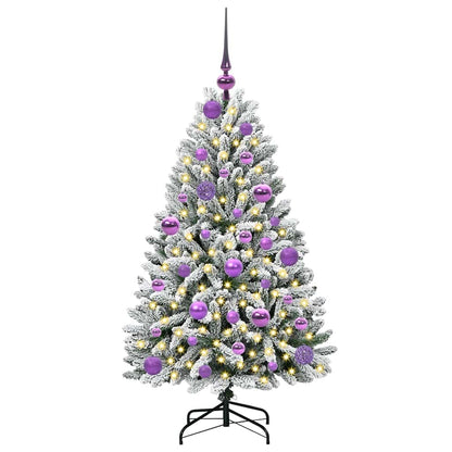 Künstlicher Weihnachtsbaum Grün und Weiß 120 cm PVC und Metall
