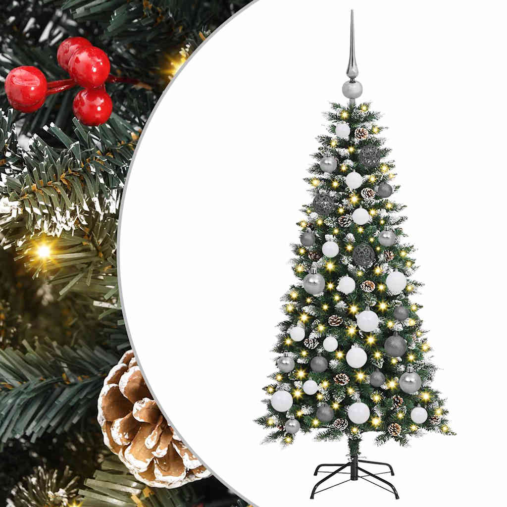 Künstlicher Weihnachtsbaum mit 150 LEDs mit Ständer Grün 120 cm