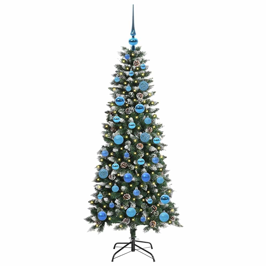 Künstlicher Weihnachtsbaum mit 150 LEDs mit Ständer Grün 150 cm
