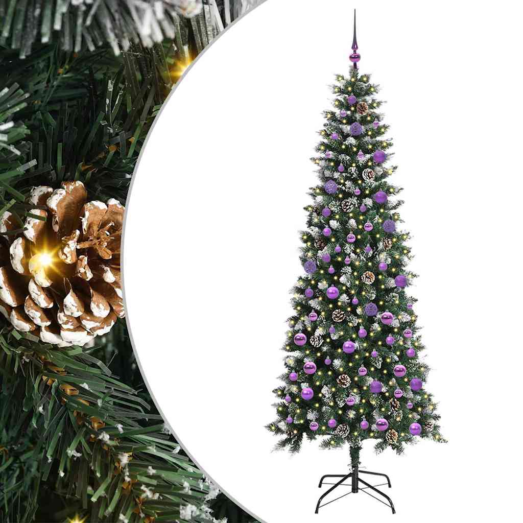 Künstlicher Weihnachtsbaum mit 300 LEDs mit Ständer Grün 210 cm