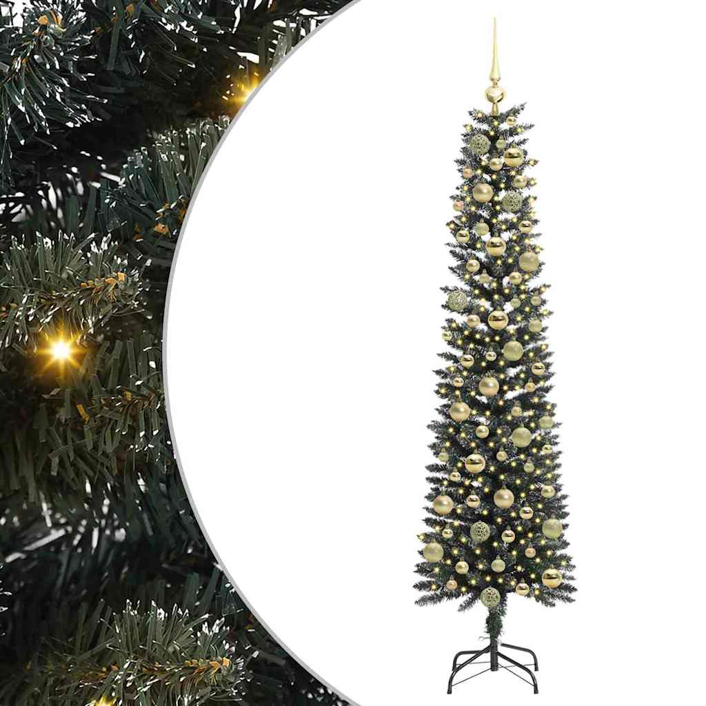 Künstlicher Weihnachtsbaum mit 300 LEDs mit Ständer Grün 180 cm