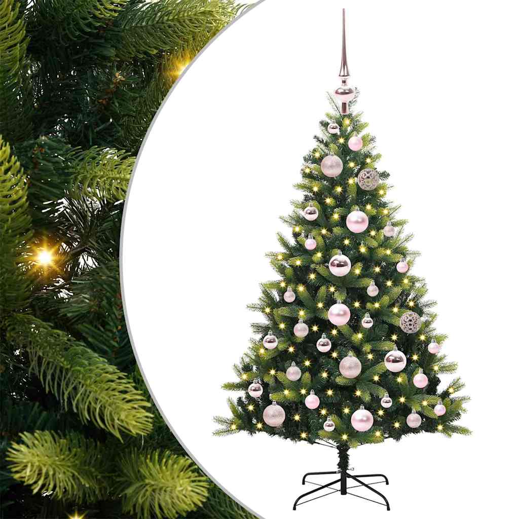 Künstlicher geflammter Weihnachtsbaum 150 LEDs Grün 120 cm