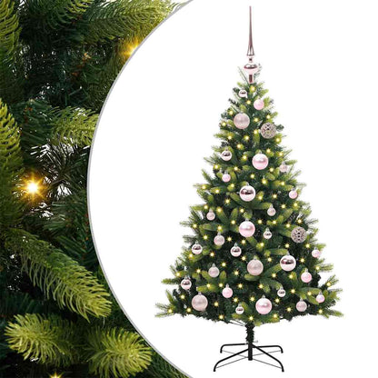 Künstlicher geflammter Weihnachtsbaum 150 LEDs Grün 120 cm