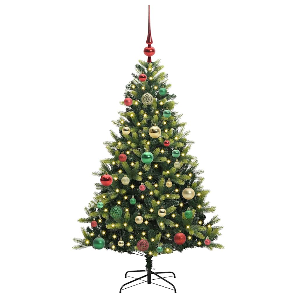 Künstlicher geflammter Weihnachtsbaum 150 LEDs Grün 120 cm