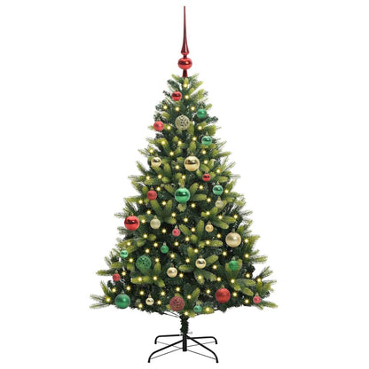 Künstlicher geflammter Weihnachtsbaum 150 LEDs Grün 120 cm