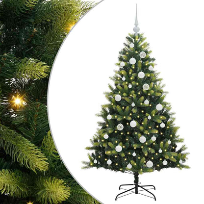 Künstlicher geflammter Weihnachtsbaum 150 LEDs Grün 150 cm
