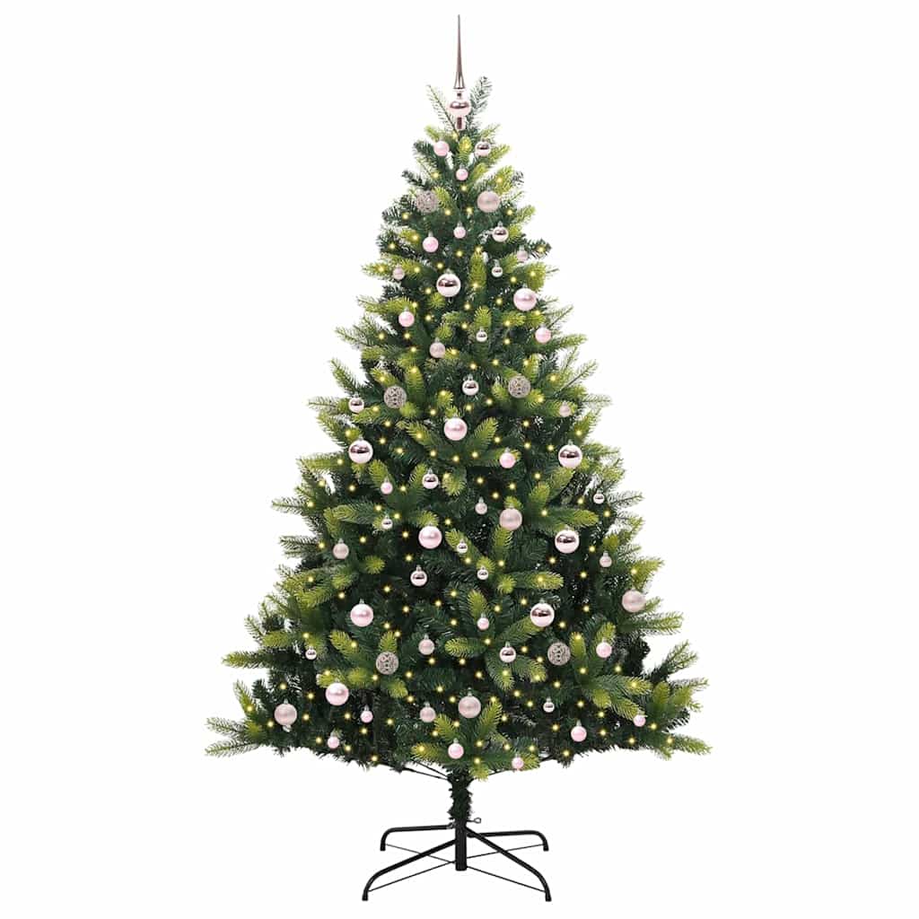 Künstlicher Klapp-Weihnachtsbaum mit 300 LEDs Grün 210 cm