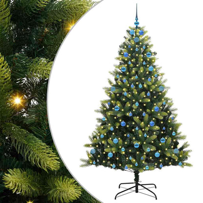 Künstlicher Klapp-Weihnachtsbaum mit 300 LEDs Grün 210 cm