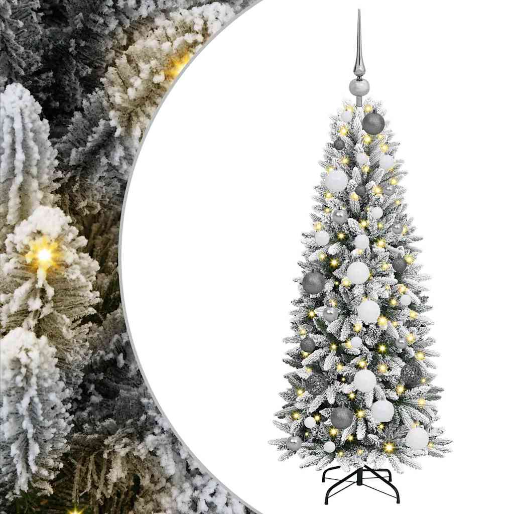 Künstlicher Weihnachtsbaum mit 150 LEDs mit Ständer Weiß 120 cm