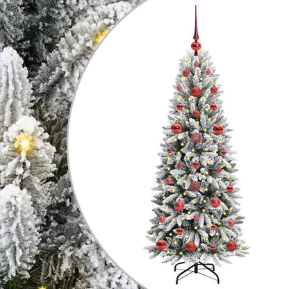 Künstlicher Weihnachtsbaum mit 150 LEDs mit Ständer Weiß 120 cm