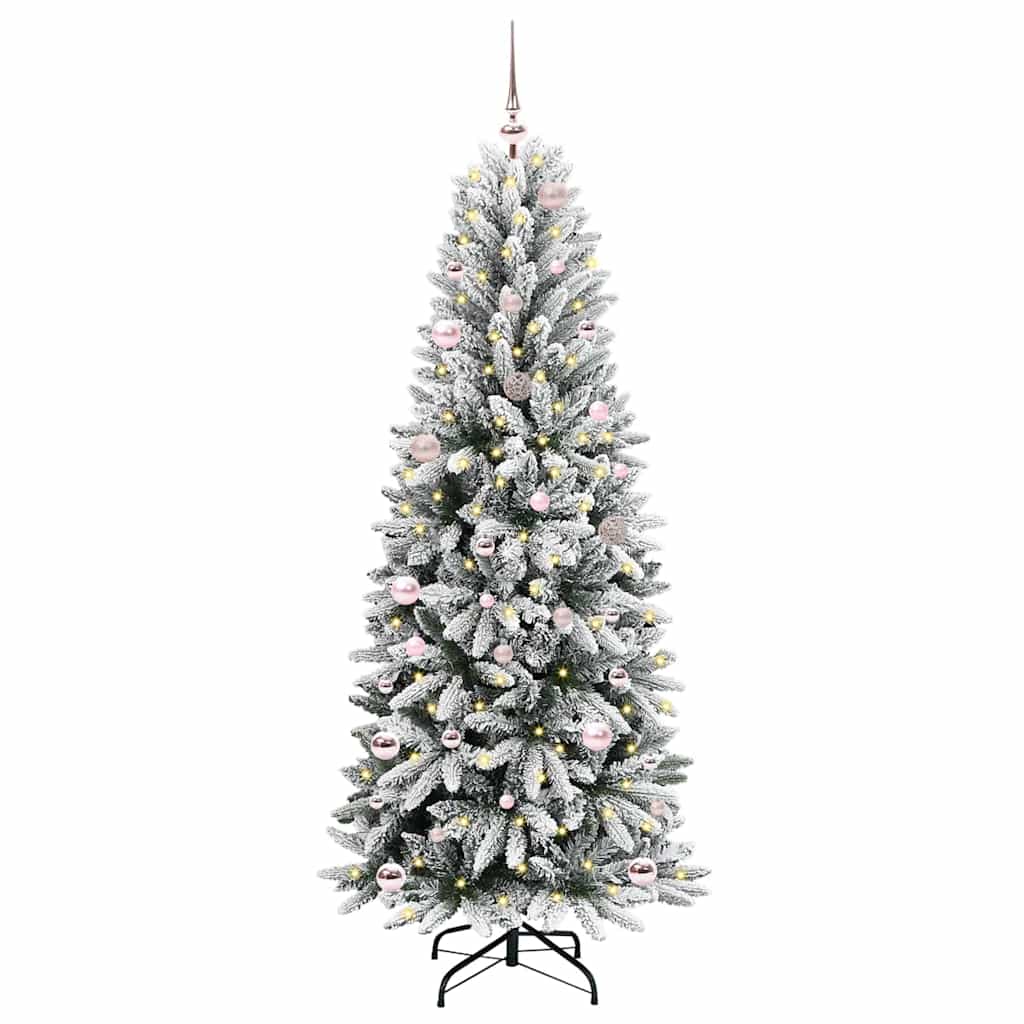 Künstlicher Weihnachtsbaum mit 150 LEDs mit Ständer Weiß 150 cm