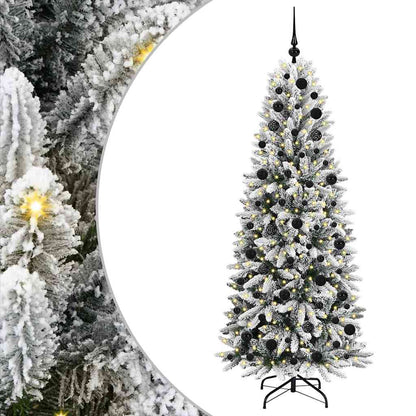 Künstlicher Weihnachtsbaum mit 300 LEDs mit Ständer Weiß 180 cm