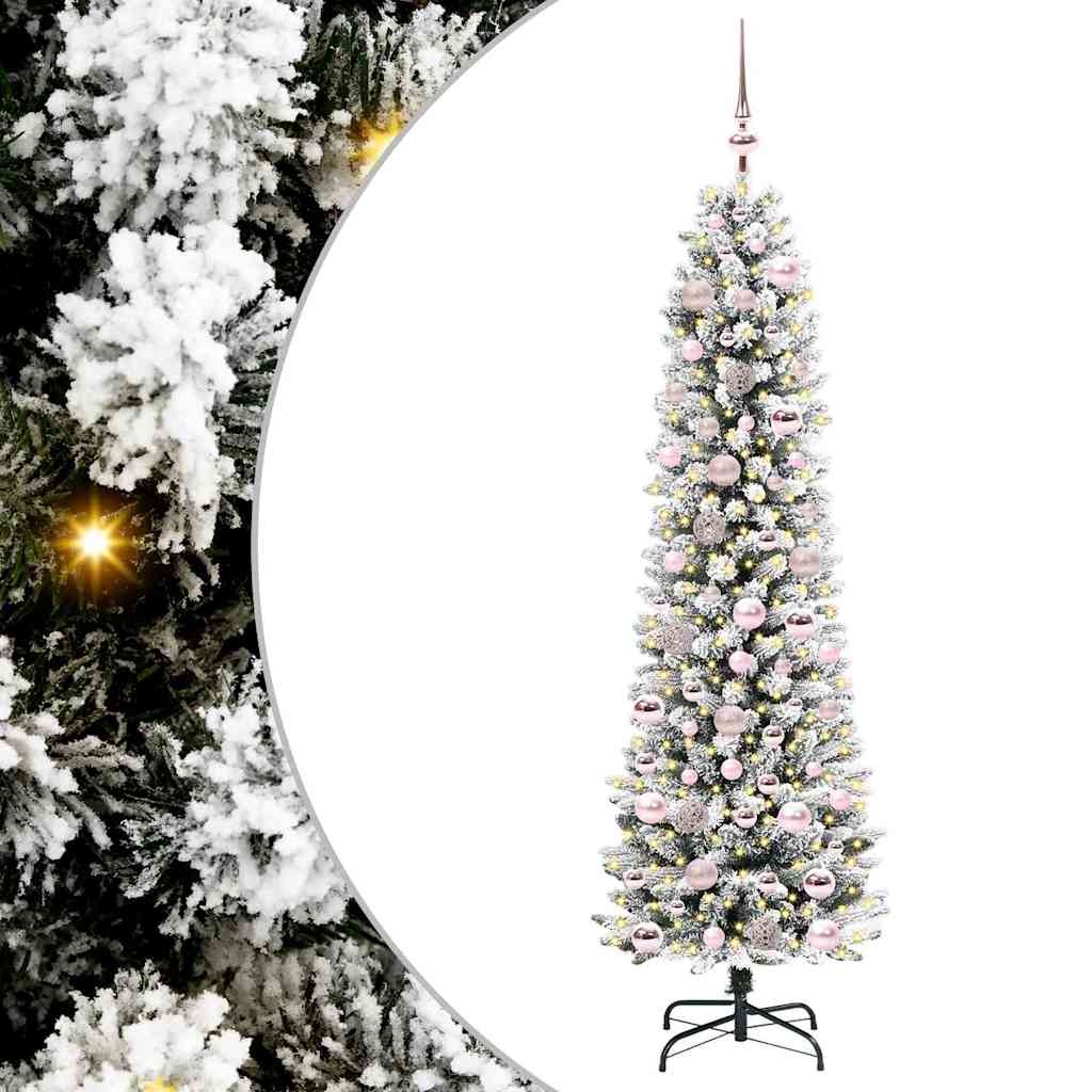 Künstlicher Weihnachtsbaum mit 300 LEDs mit Ständer Weiß 180 cm