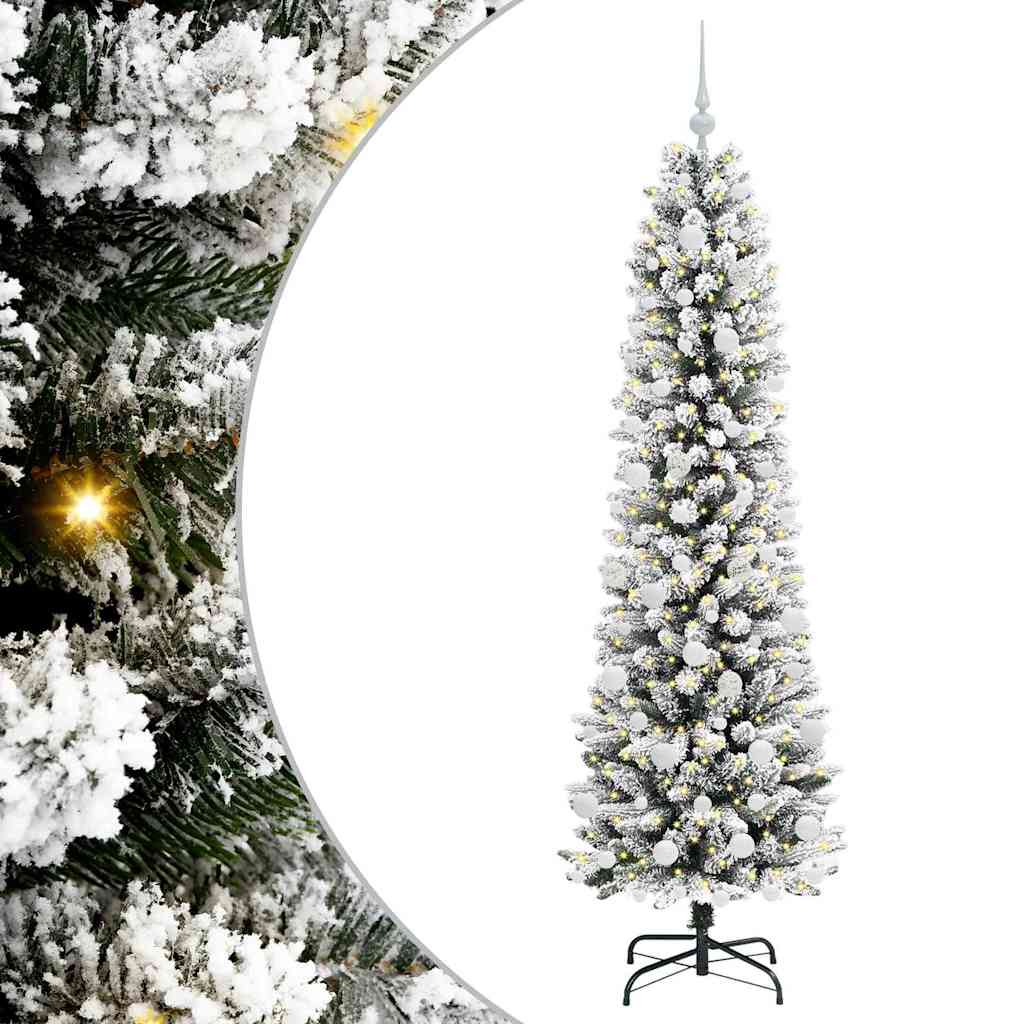 Künstlicher Weihnachtsbaum mit 300 LEDs mit Ständer Weiß 180 cm