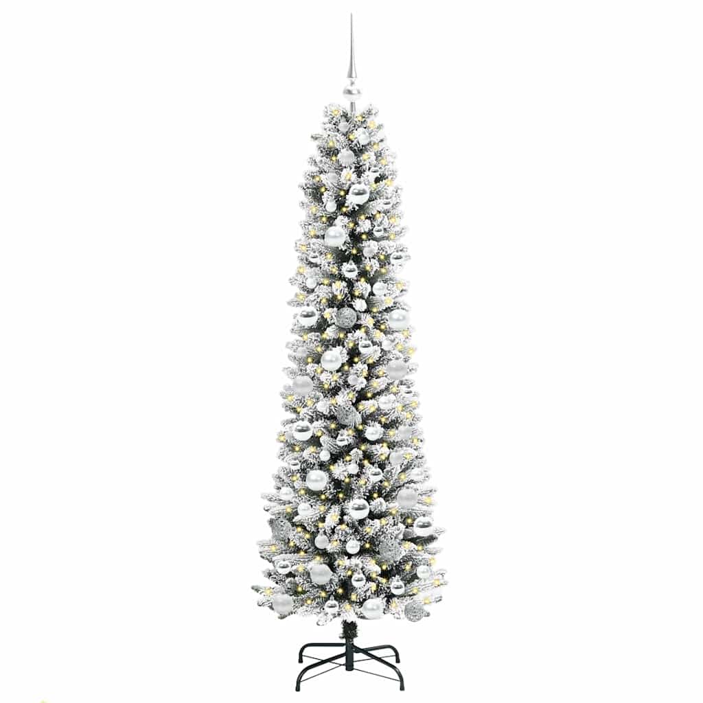 Künstlicher Weihnachtsbaum mit 300 LEDs mit Ständer Weiß 180 cm