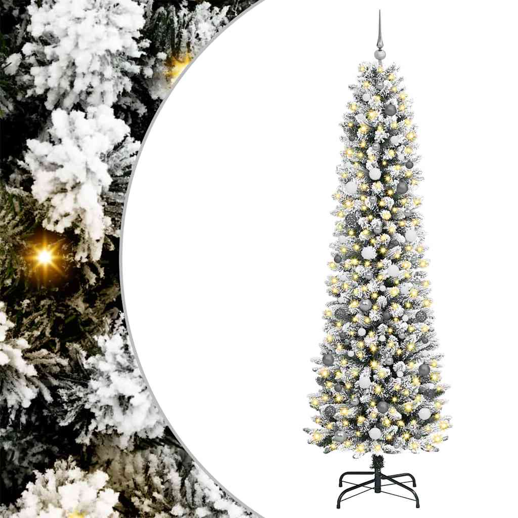 Künstlicher Weihnachtsbaum mit 300 LEDs mit Ständer Weiß 240 cm