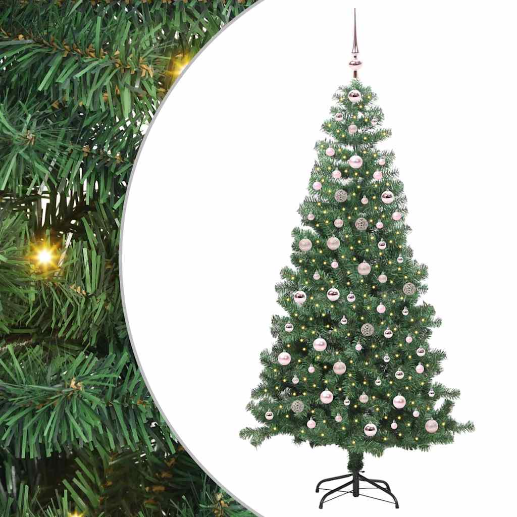 Weihnachtsbaum mit 300 LEDs mit Ständer Grün 240 cm PVC