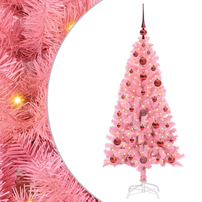 Weihnachtsbaum mit 150 LEDs mit Ständer Rosa 120 cm PVC