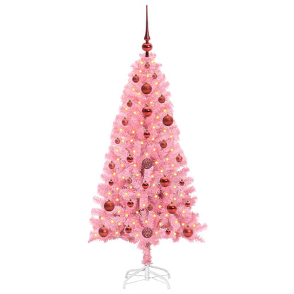 Weihnachtsbaum mit 150 LEDs mit Ständer Rosa 120 cm PVC