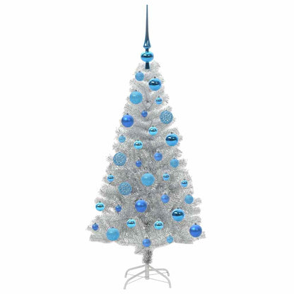 Weihnachtsbaum mit 150 LEDs mit Ständer Silber 120 cm PET