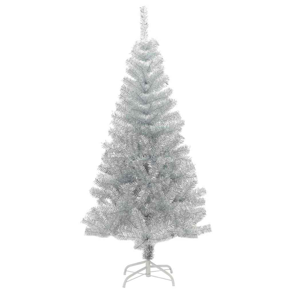 Weihnachtsbaum mit 150 LEDs mit Ständer Silber 120 cm PET