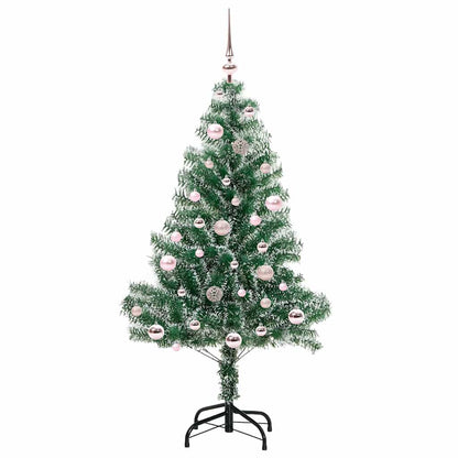 Künstlicher Weihnachtsbaum beschneit mit LED Licht 150 cm