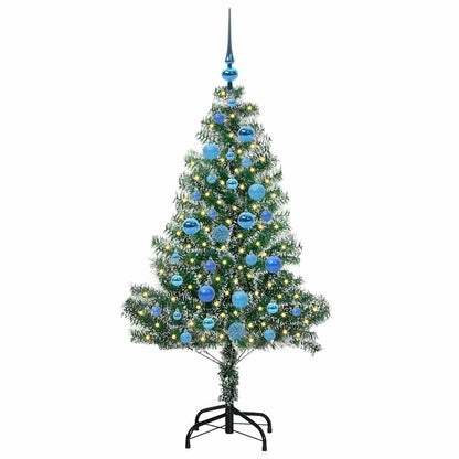 Künstlicher Weihnachtsbaum beschneit mit LED Licht 150 cm