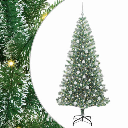 Künstlicher Weihnachtsbaum beschneit mit LED Licht 210 cm