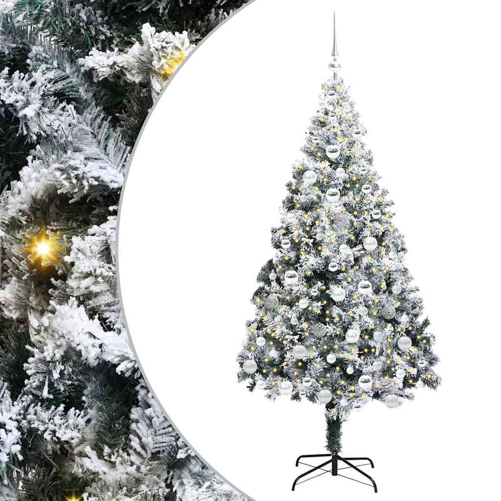 Künstlicher Weihnachtsbaum mit 300 LEDs mit Ständer Weiß 180 cm