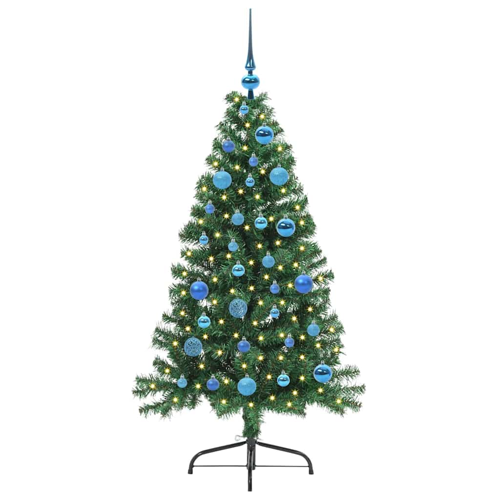Künstlicher vorbeleuchteter Weihnachtsbaum Grün 150 cm PVC