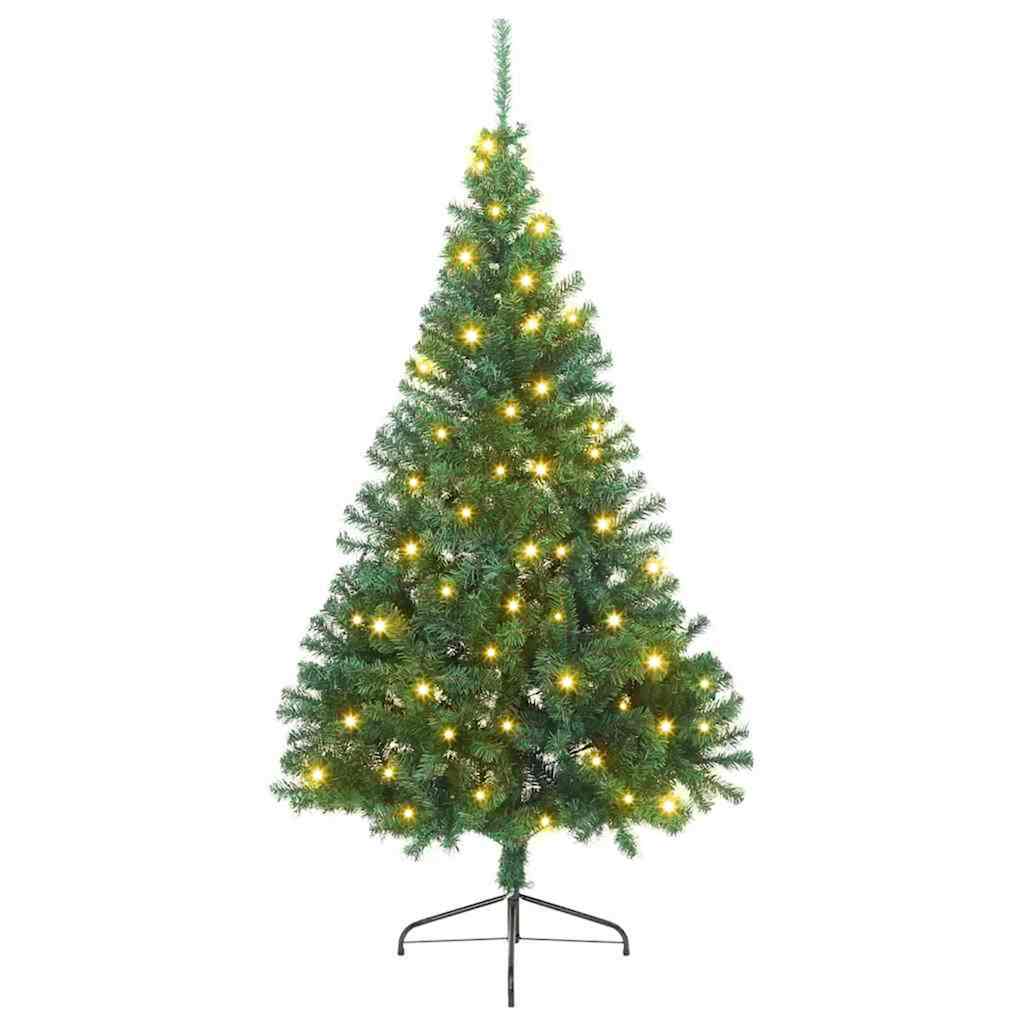 Künstlicher vorbeleuchteter Weihnachtsbaum Grün 180 cm PVC