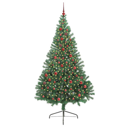 Künstlicher vorbeleuchteter Weihnachtsbaum Grün 210 cm PVC