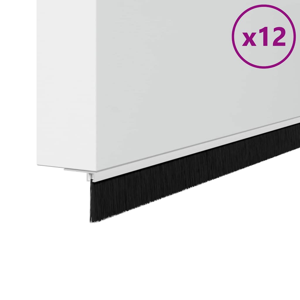Aufsteck Türbürstendichtungen 12 pcs Weiß 100 cm