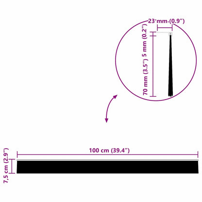Selbstklebende Türbürstendichtungen 2 pcs Schwarz 100 cm