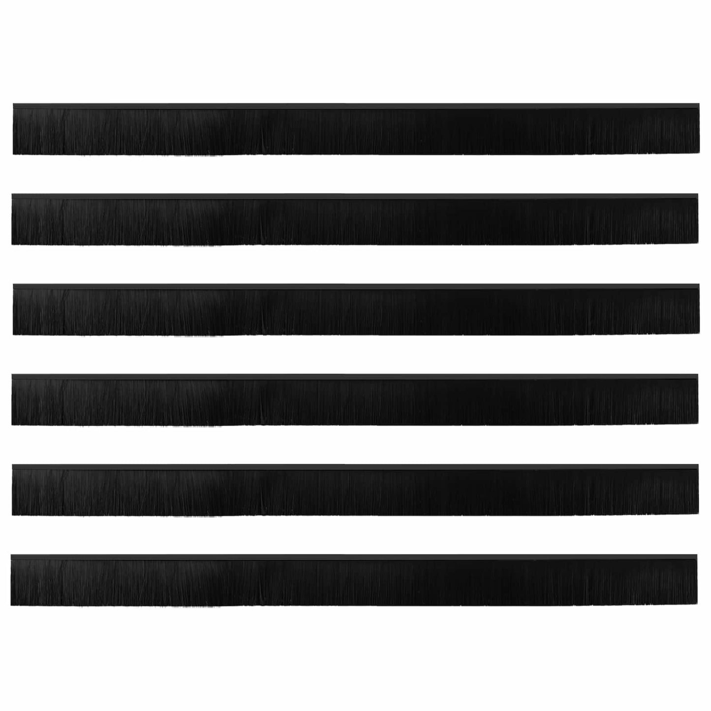 Selbstklebende Türbürstendichtungen 6 pcs Schwarz 100 cm